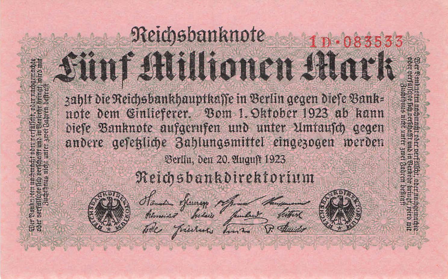 Ro.104 5 Millionen Mark 1923
